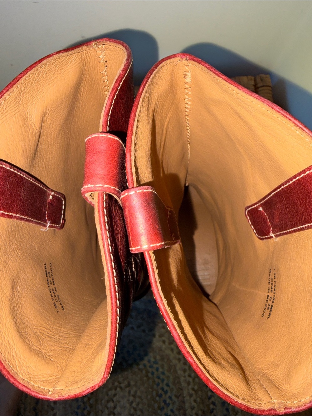 Free People x Frye Kate Deco Stitch Boots in Merlot Size 7.5 NIB - Picture 12 of 15